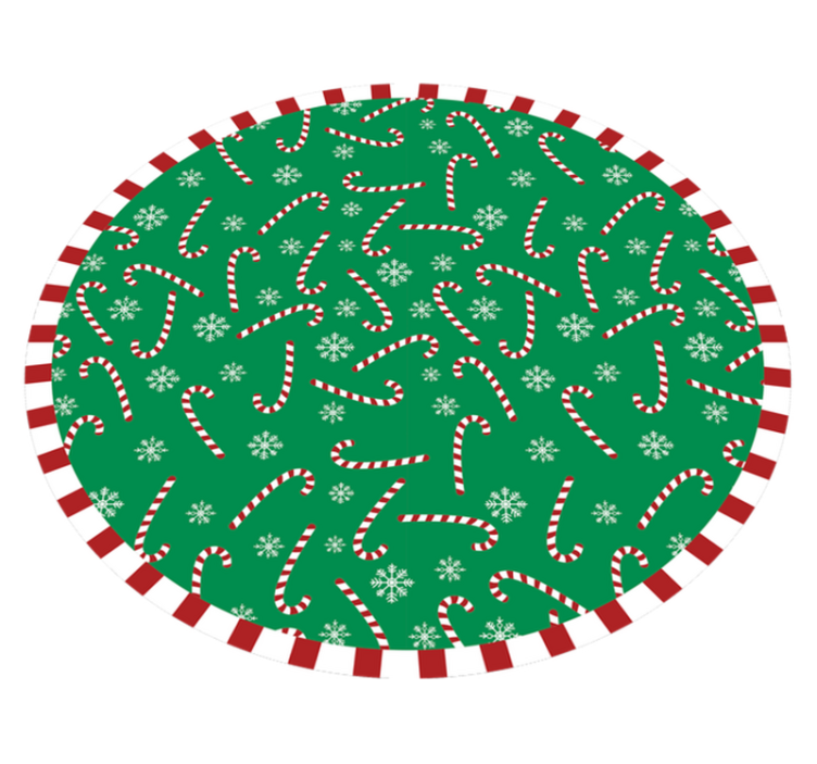 Candy Cane Circle christmas rug - TenStickers