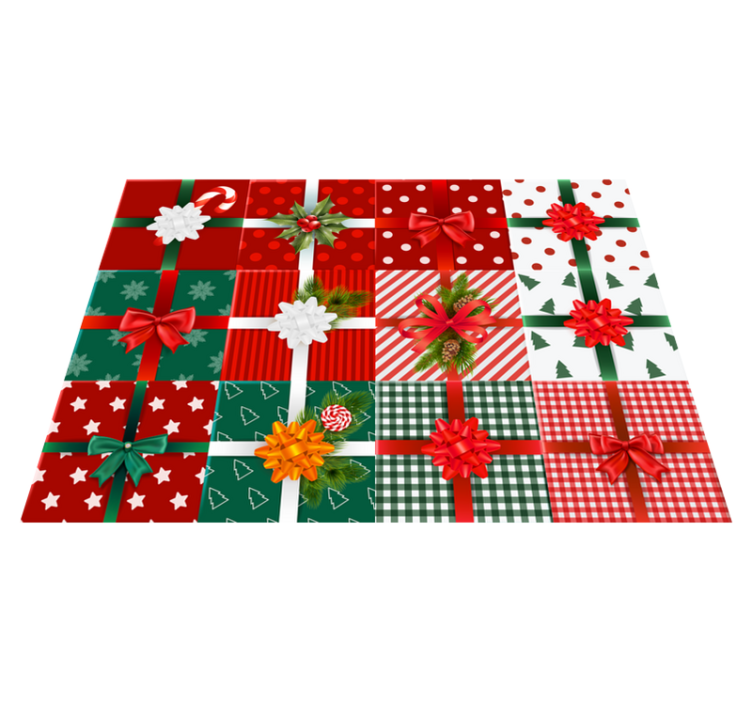 Festive Gift Patterns christmas rug - TenStickers