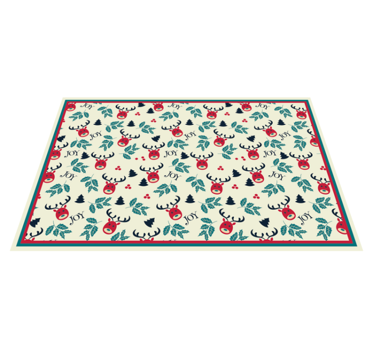 Festive Reindeer Pattern christmas rug - TenStickers