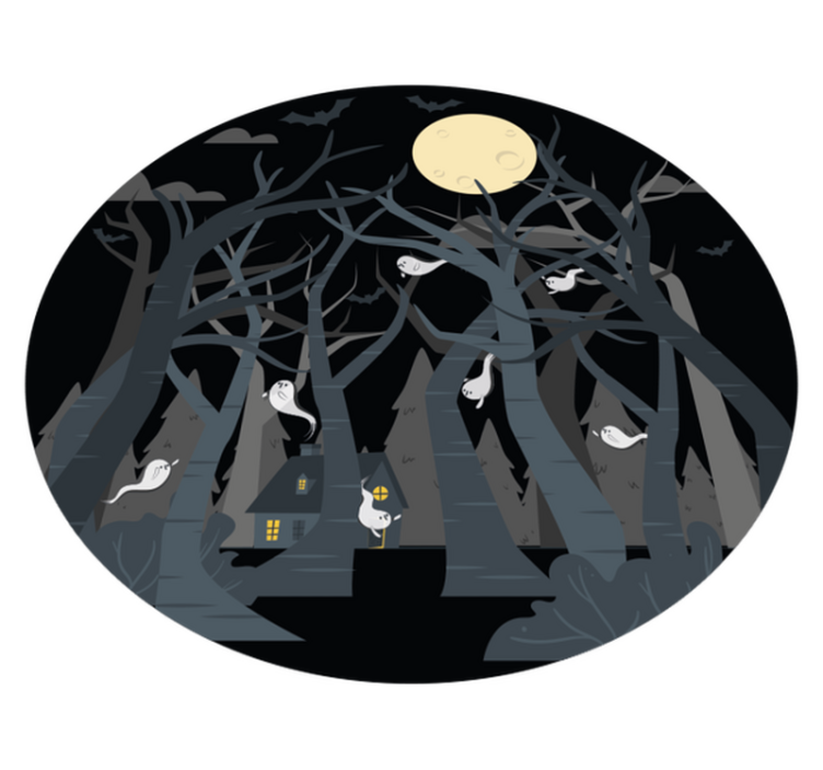 Spooky Forest Scene halloween rugs - TenStickers