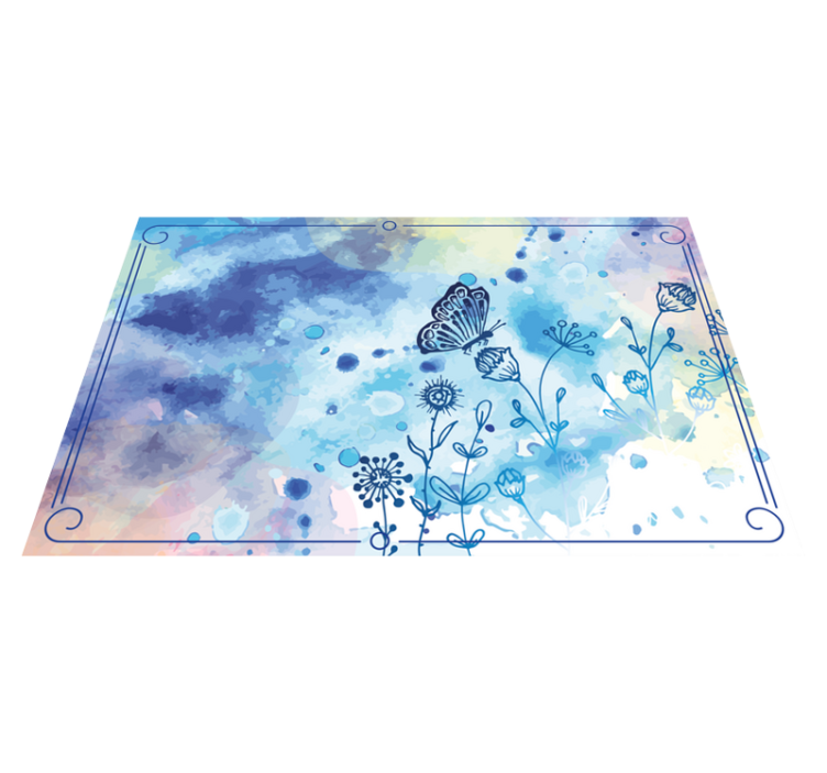 Botanical Watercolor Grace floral rug - TenStickers