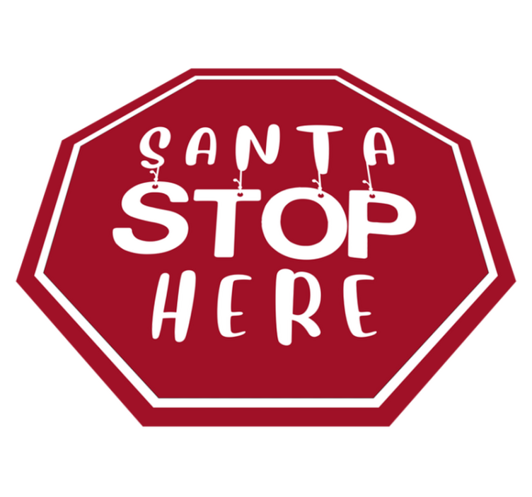 Santa Stop Sign christmas rug - TenStickers
