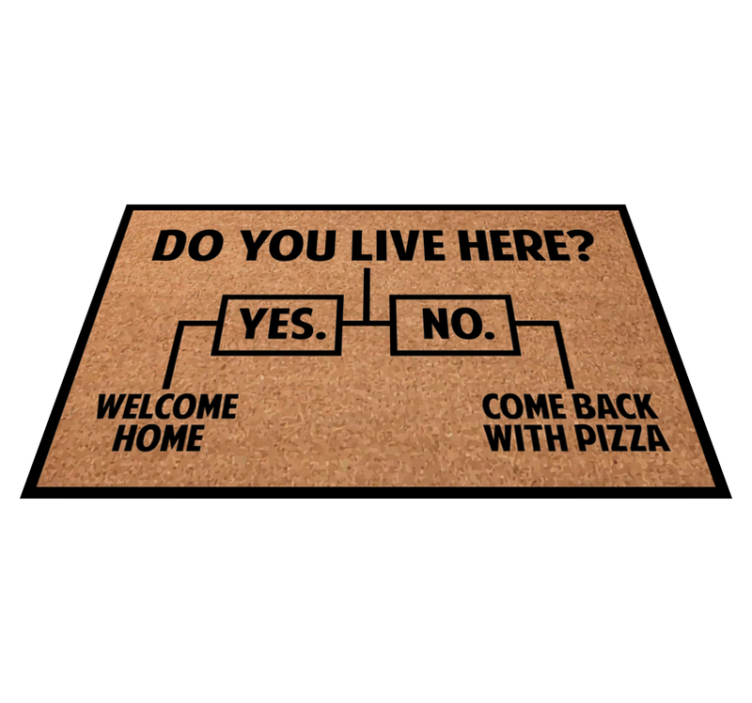 Welcome Home Pizza quote rug - TenStickers