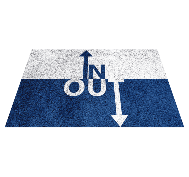 In Out Directional quote rug - TenStickers