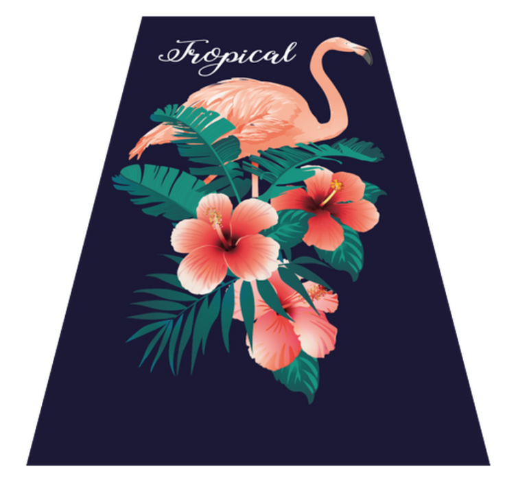 Tropical Flamingo animal mat - TenStickers