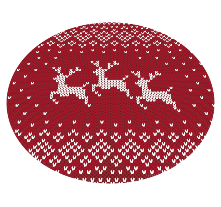 Reindeer Motif christmas rug - TenStickers