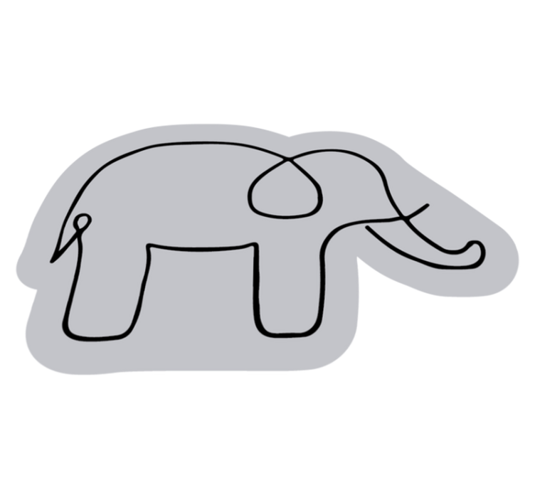 elephant sketch animal rug - TenStickers