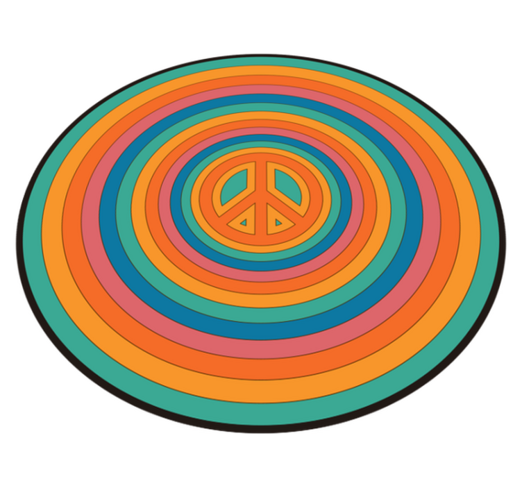 Colorful Peace Symbol teenage bedroom rug - TenStickers