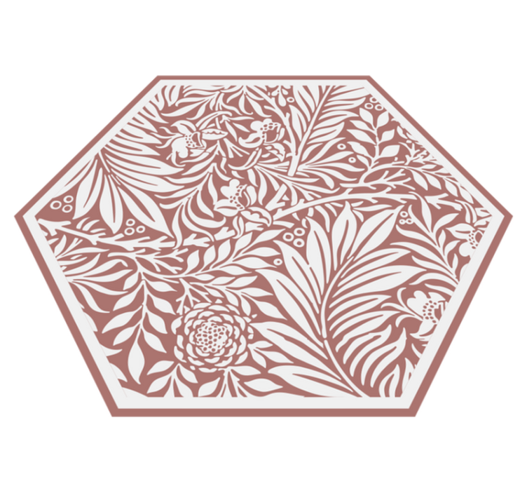 Botanical Balance Hexagon floral rug - TenStickers