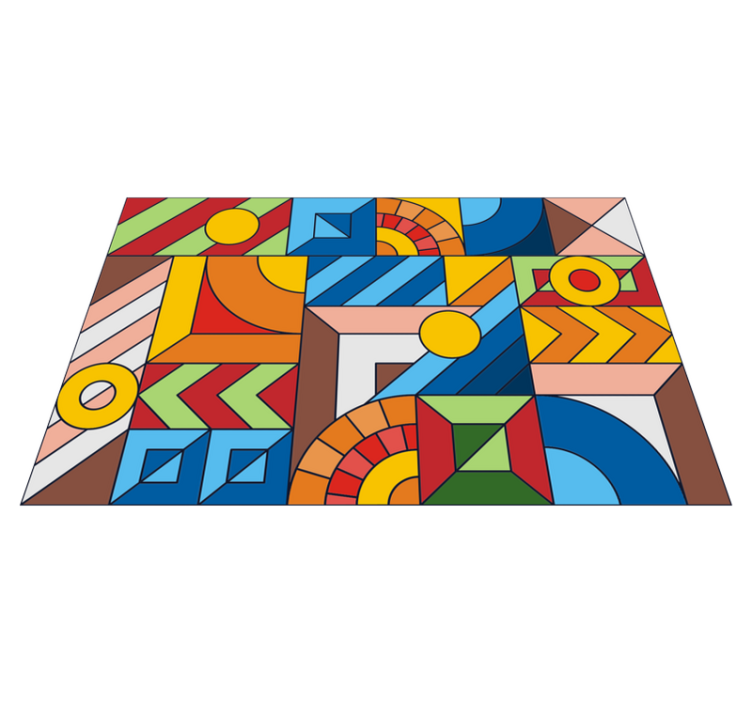 Abstract Geometrics geometric rug - TenStickers