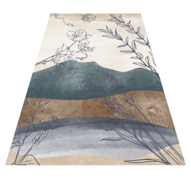 Botanical Silhouette floral rug - TenStickers