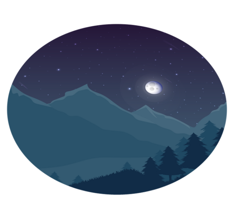 Mountainous Nightfall nature rug - TenStickers