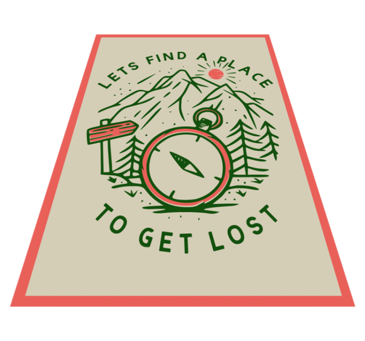 Let's get lost text vinyl rug - TenStickers