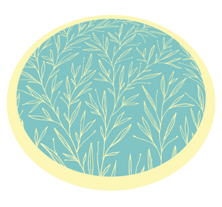 Botanical Round Motif floral rug - TenStickers