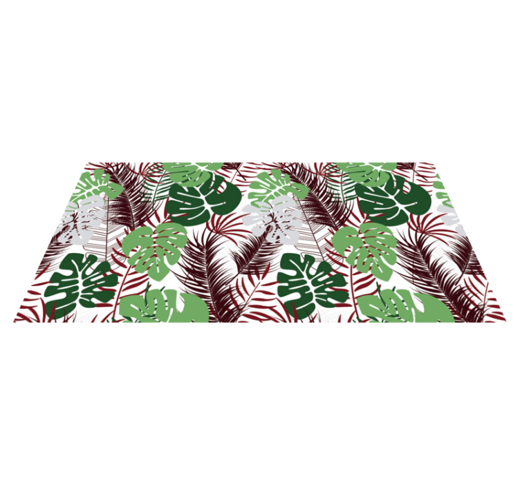 Tropical Foliage Overlay floral rug - TenStickers