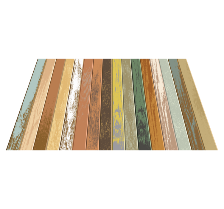colourful wooden slabs wood flooring - TenStickers