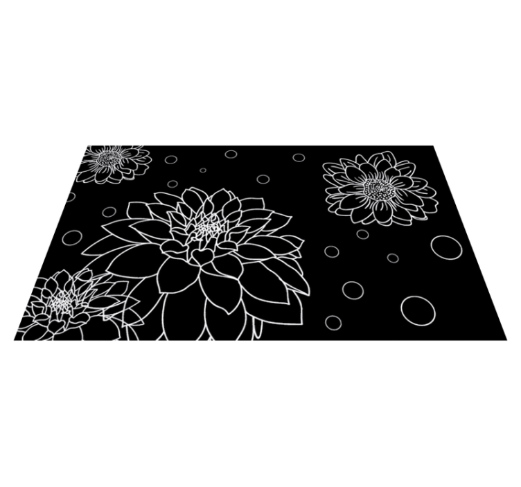 Floral Outline Contrast flower rug - TenStickers