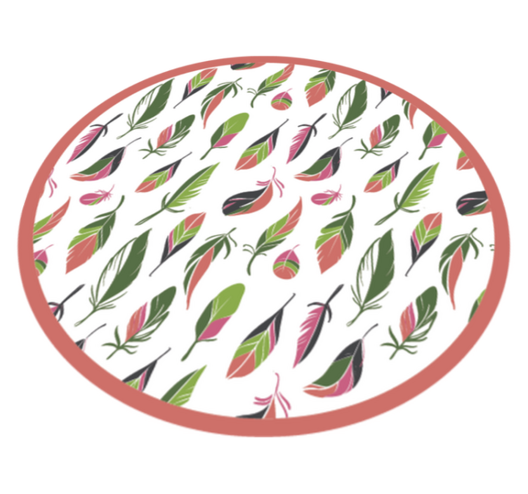 Botanical Patterned Circle floral rug - TenStickers