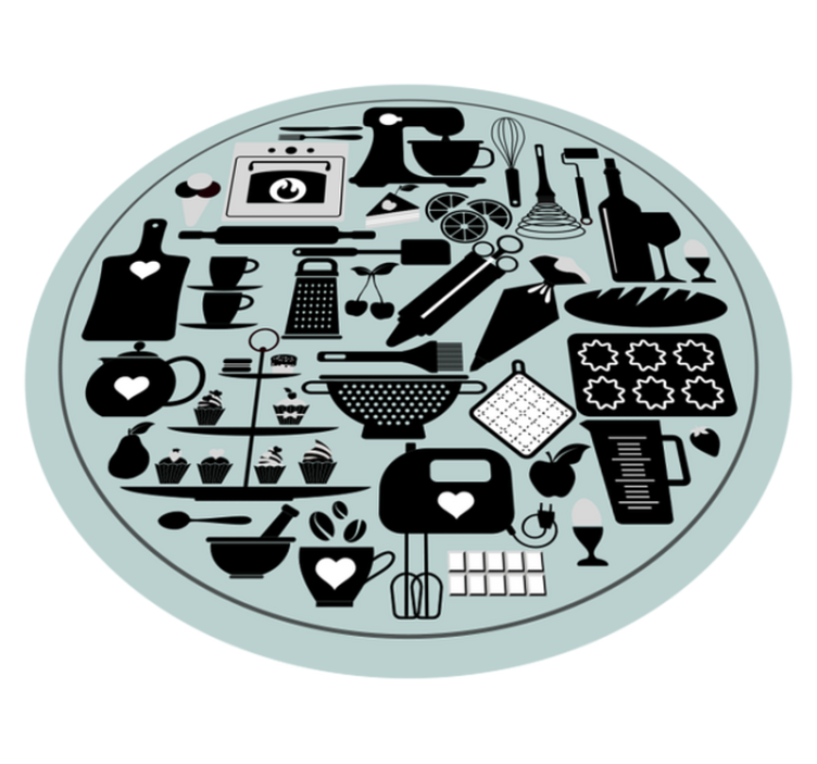 Culinary Silhouettes kitchen mat - TenStickers