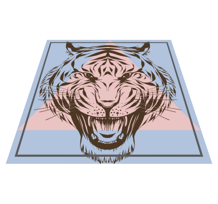 Stylized Tiger Portrait animal mat - TenStickers
