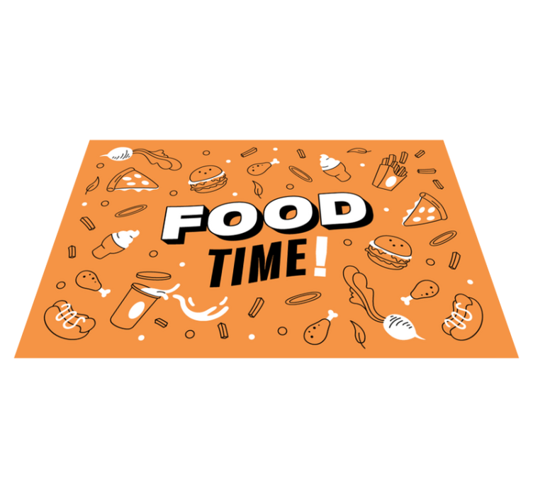 Food Time Illustration kitchen mat - TenStickers