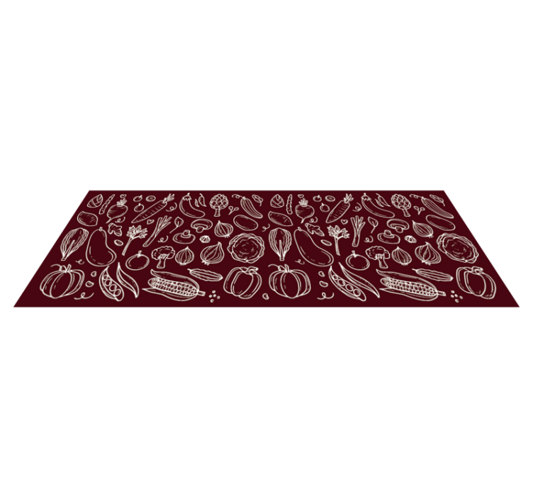 Red Food covered kitchen vinyl rug - TenStickers