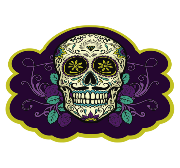 Skull Motif halloween rugs - TenStickers