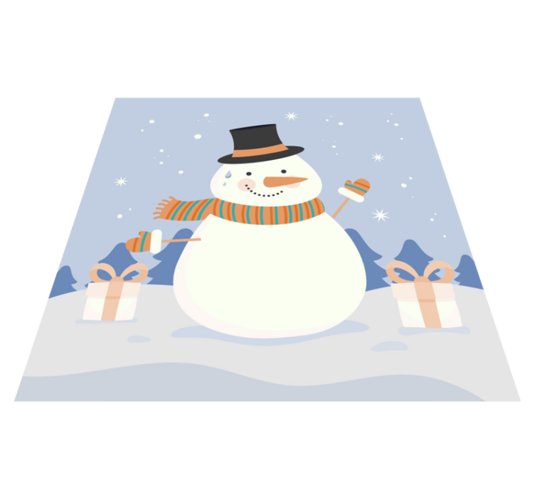 Snowman Celebration christmas rug - TenStickers