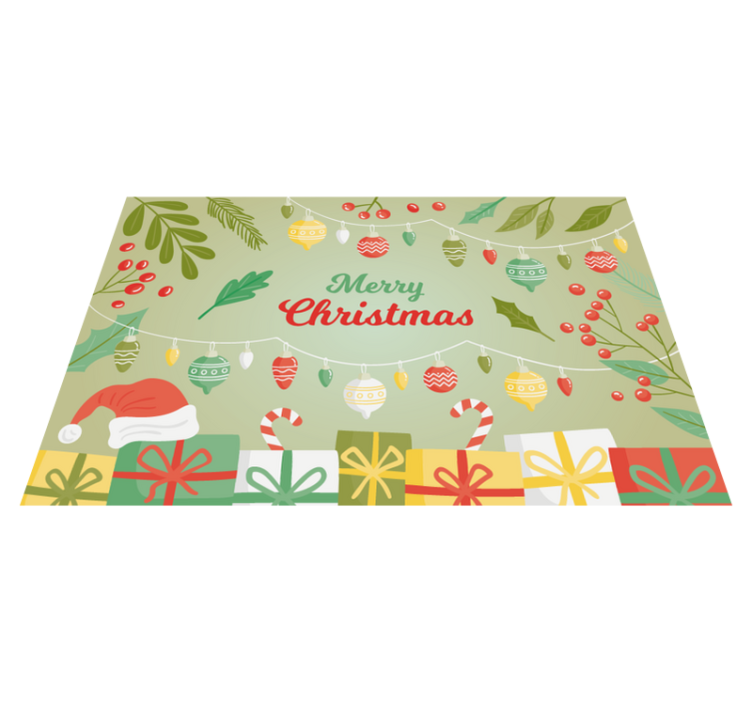 Festive Seasonal Greetings christmas rug - TenStickers