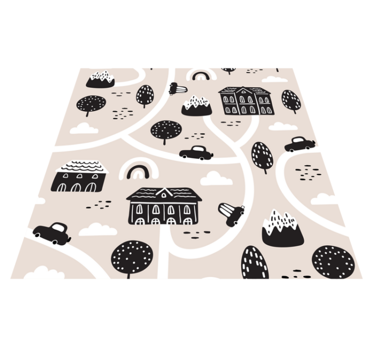 Black and white Roads road rug - TenStickers