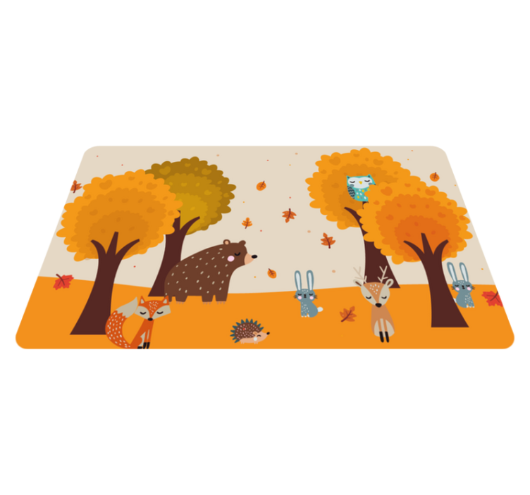 Autumnal Forest Friends kids carpet - TenStickers