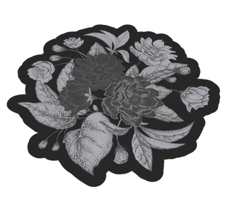 Floral Outline Showcase floral rug - TenStickers