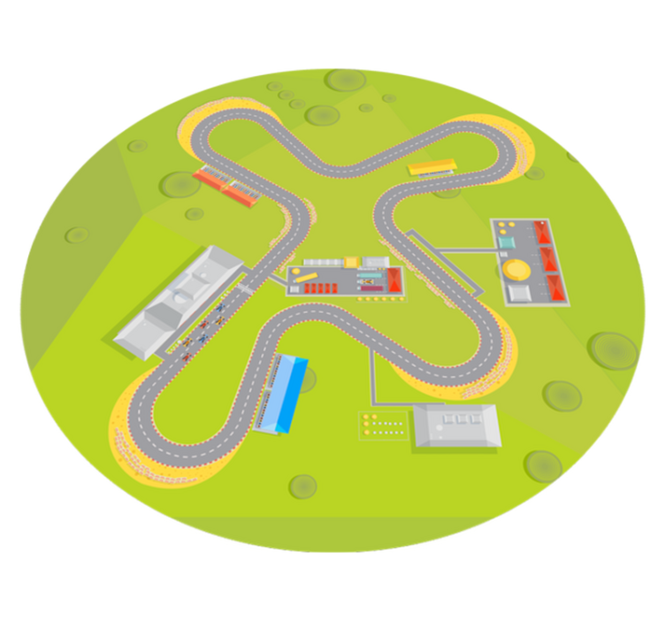 Playful Track road map rug - TenStickers