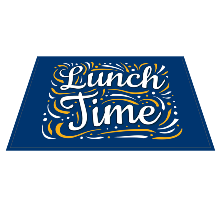 Lunch Time Swirls quote rug - TenStickers