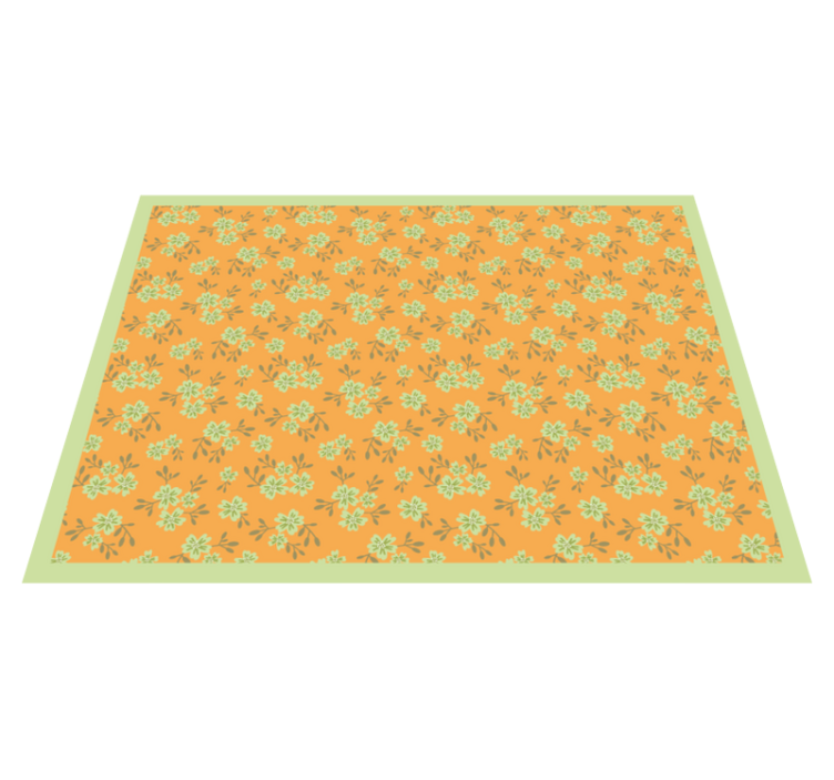Vintage flowers yellow colour floral rug - TenStickers