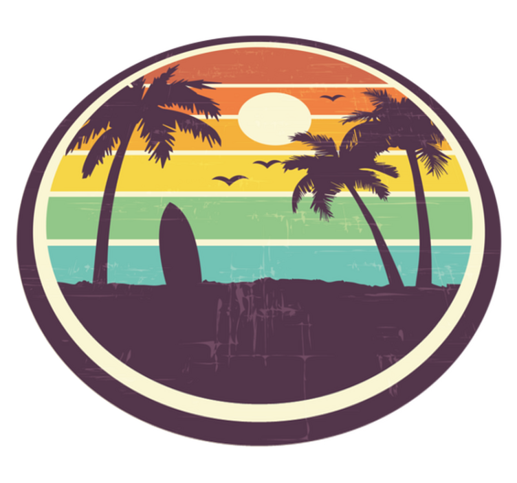 Tropical Sunset Scene nature rug - TenStickers