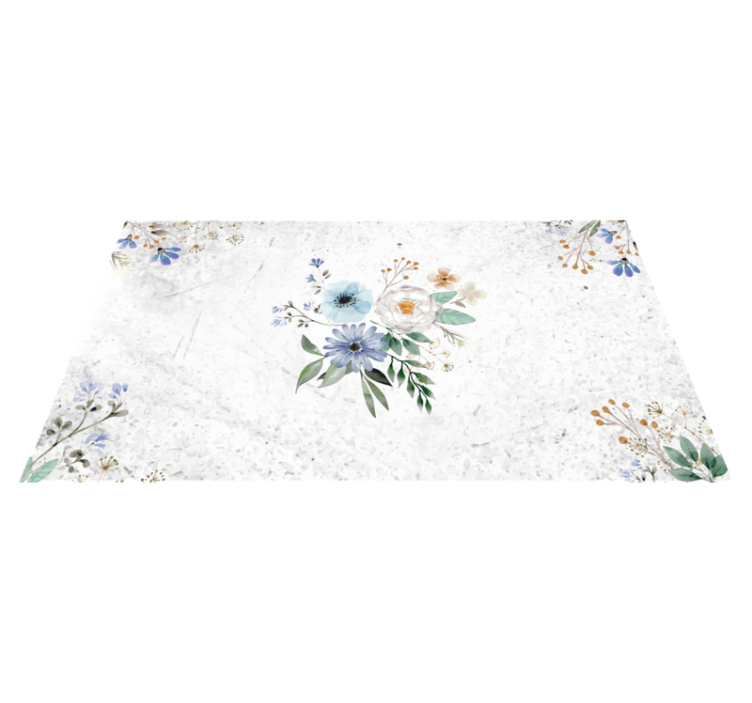 Botanical Marble Sophistication floral rug - TenStickers