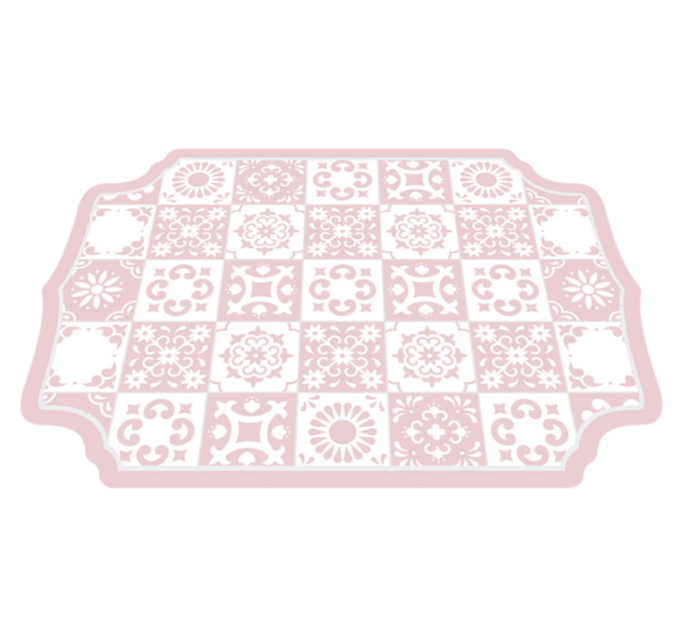 tile motif with flowers tile carpet - TenStickers