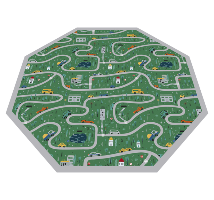 Playful Roadways road map rug - TenStickers