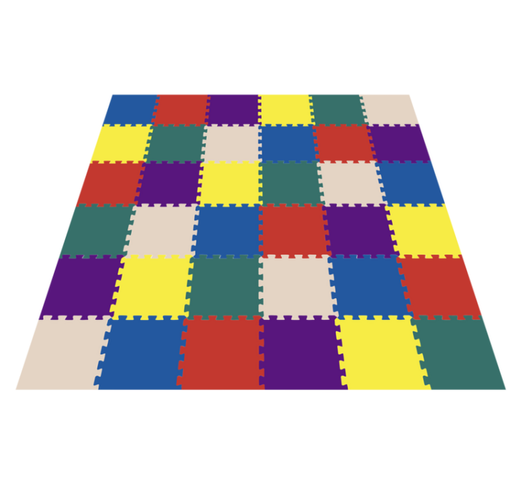 colourful squares kids vinyl rug - TenStickers