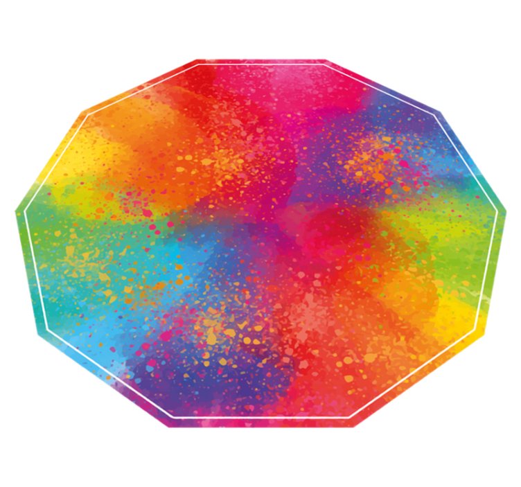 Colorful Splattered Hexagon marble rug - TenStickers
