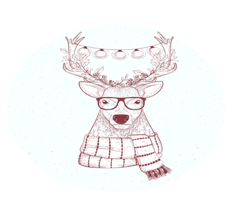 Festive Reindeer Illustration christmas rug - TenStickers