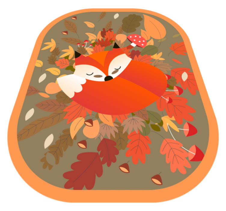 Sleeping Fox Illustration animal mat - TenStickers