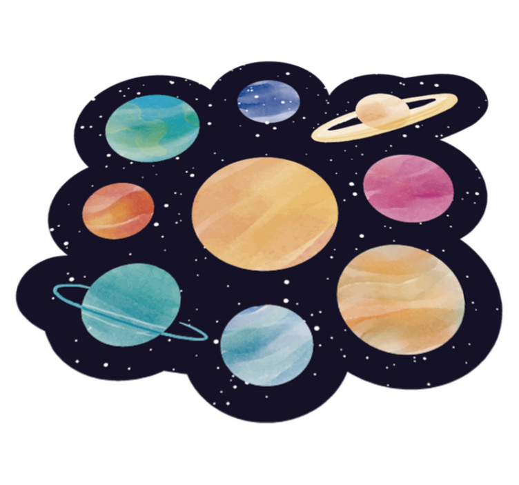 Planetary Space Theme kids rug - TenStickers