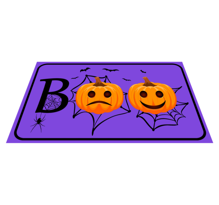 Pumpkin Spiderweb Boo halloween rugs - TenStickers