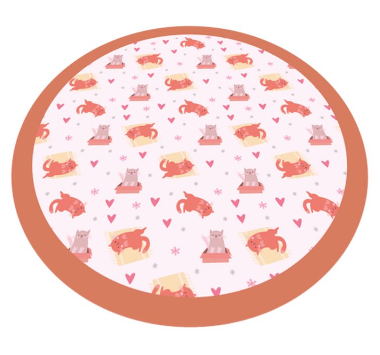 Playful Cat Motif nursery rug - TenStickers