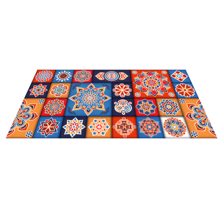 Colorful Mandala Tiles tile carpet - TenStickers