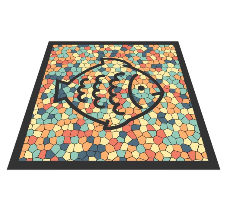 Mosaic Fish mosaic floor tiles - TenStickers