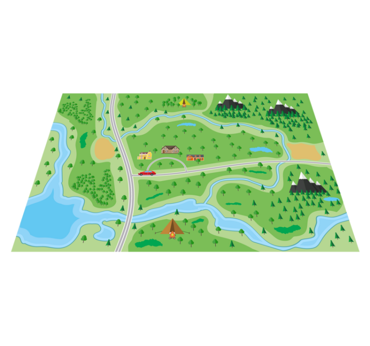 Interactive Playroad road map rug - TenStickers