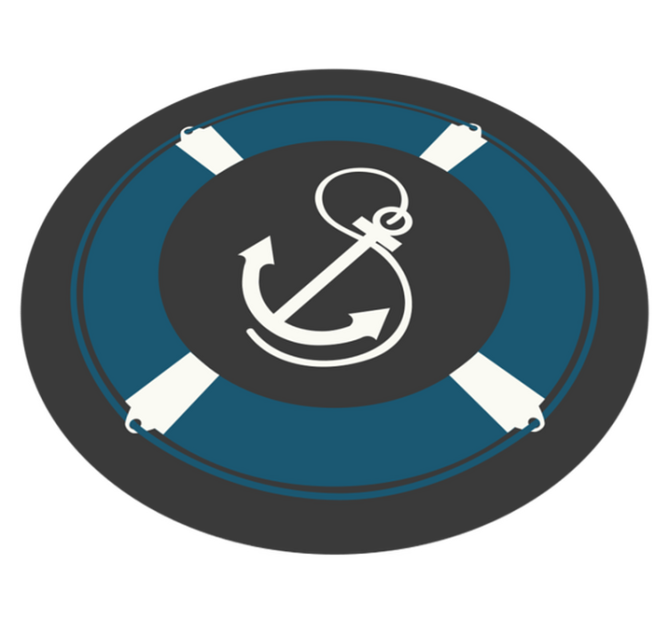 Nautical Anchor Motif mosaic rug - TenStickers